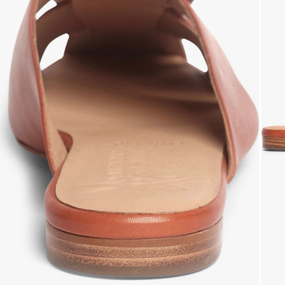 Anthony Veer Leather Woven Mules Cognac Size 7 Shoes - Picture 10 of 10